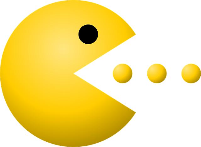 pacman, pac-man, dots, game, yellow, eating, pacman, pacman, pacman, pacman, pacman, game